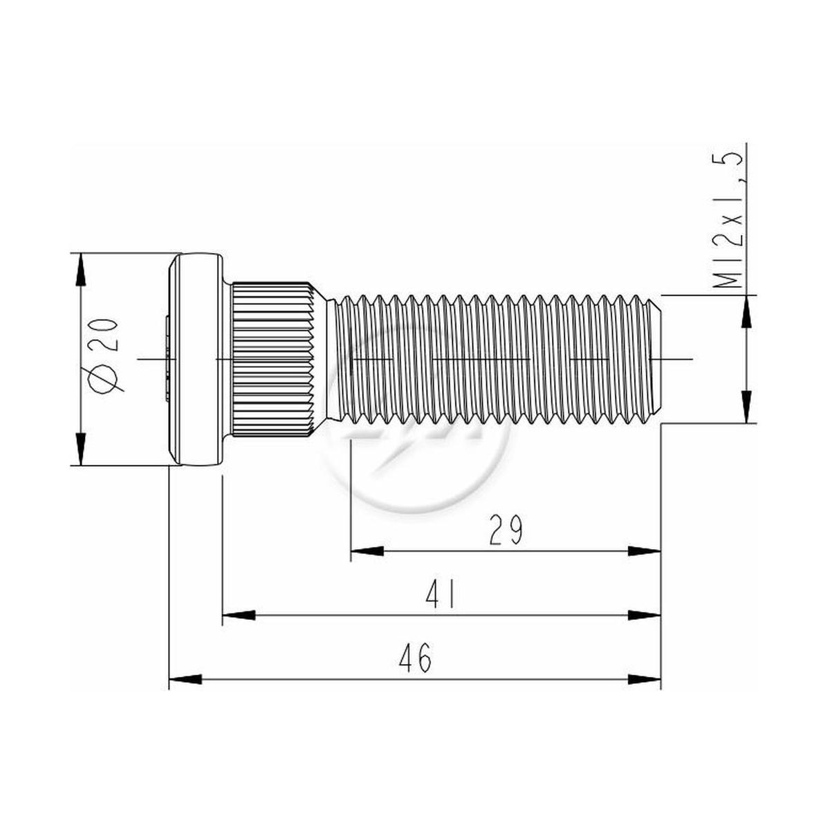 Parafuso de Roda M12-1,5 X 41/46 Caixa com 50 Unidades para Mitsubishi L300 - ZM - 30.012.92