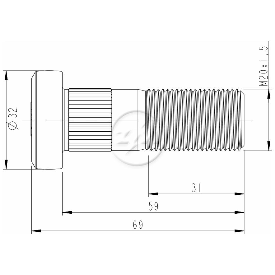 Parafuso de Roda Caixa com 28 Unidades para Mercedes-Benz Accelo 715 C e Accelo 915 C - ZM - 30.020.08