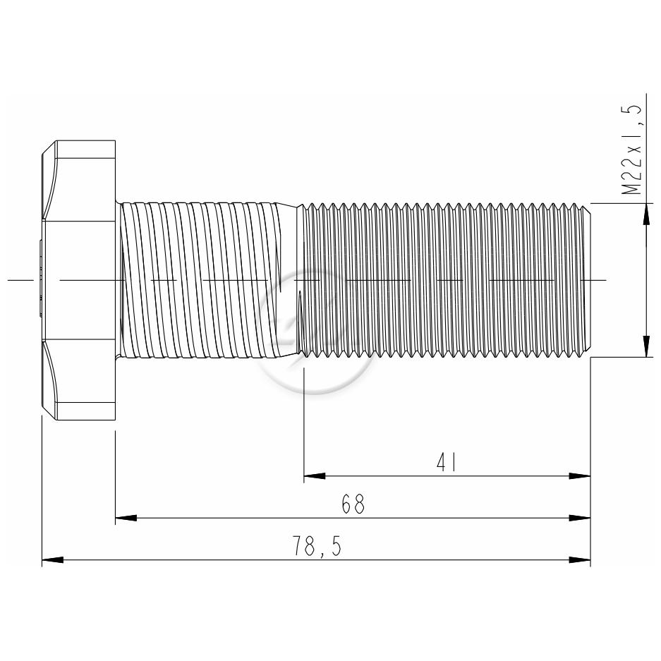 Kit 25 Parafuso de Roda M22-1,5 x 68/78,5 - ZM - 30.022.18