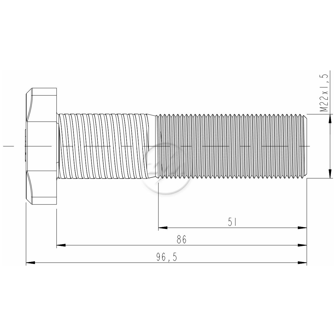 Kit 18 Parafuso de Roda M22-1,5 x 86/96,5 - ZM - 30.022.19