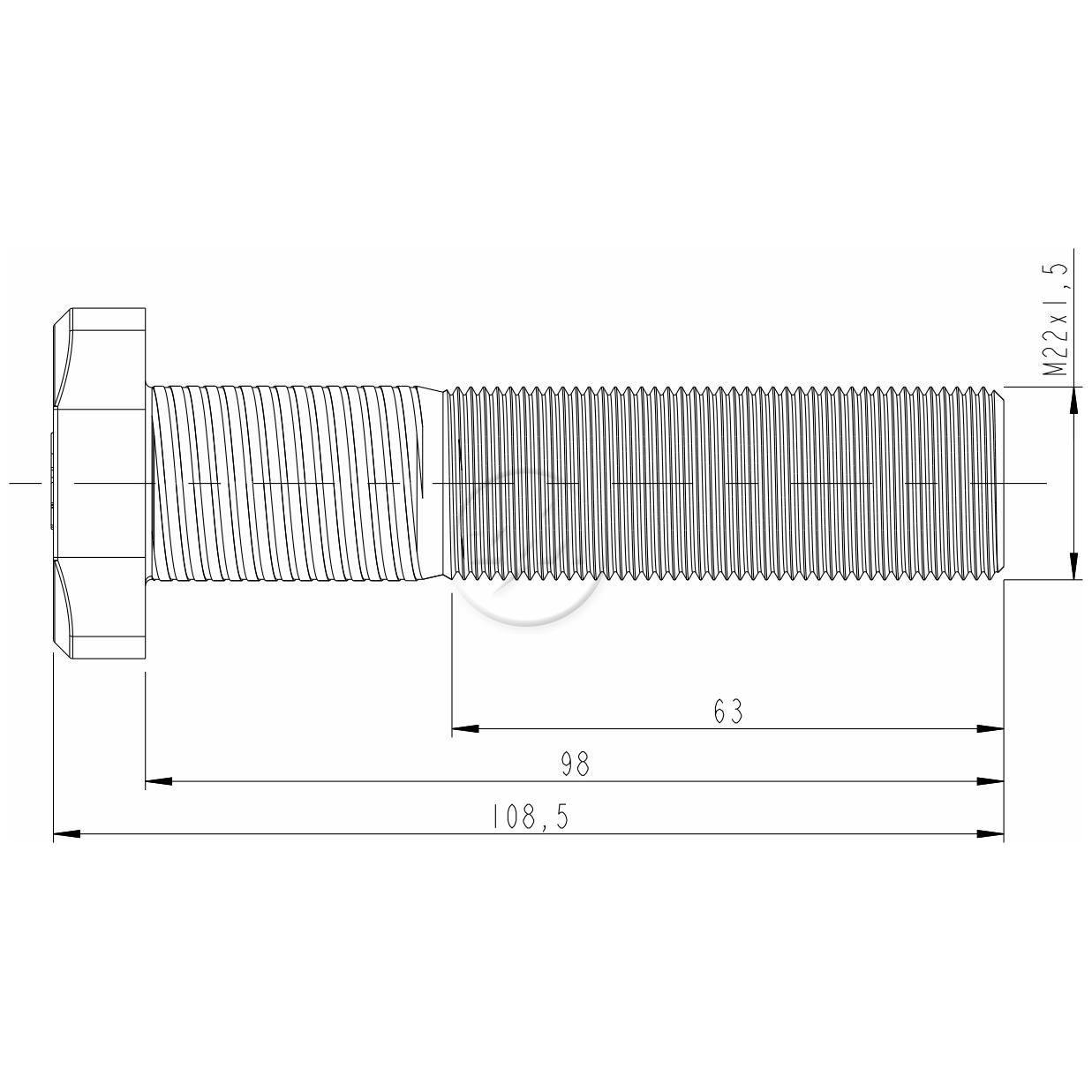 Kit 18 Parafuso de Roda M22-1,5 x 98/108,5 - ZM - 30.022.25