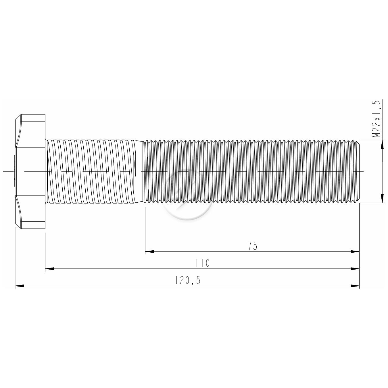 Kit 18 Parafuso de Roda M22-1,5 x 110/120,5 - ZM - 30.022.26