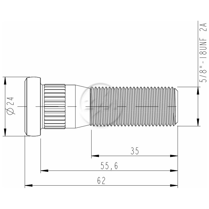 Kit 46 Parafuso de Roda 5/8"-18UNF x 55,6/62 - ZM - 3050834