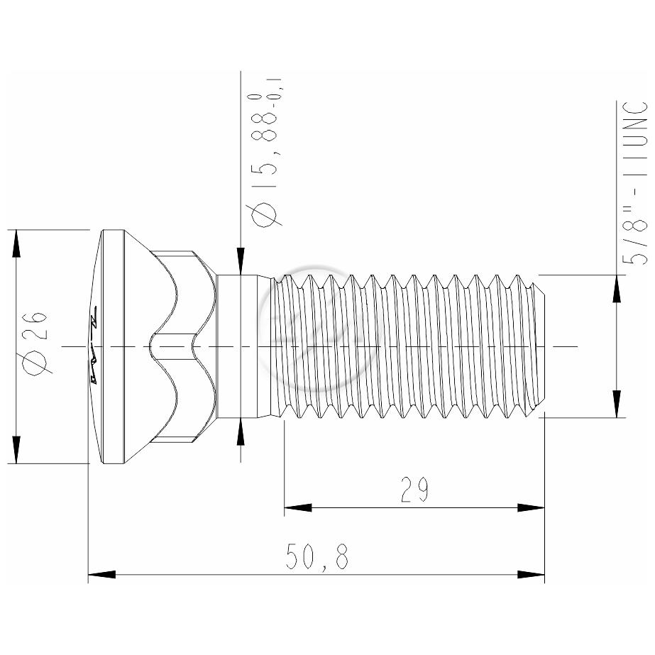Kit 50 Parafuso da Lâmina Trator 5/8"-11UNC x 2" - ZM - 3058071