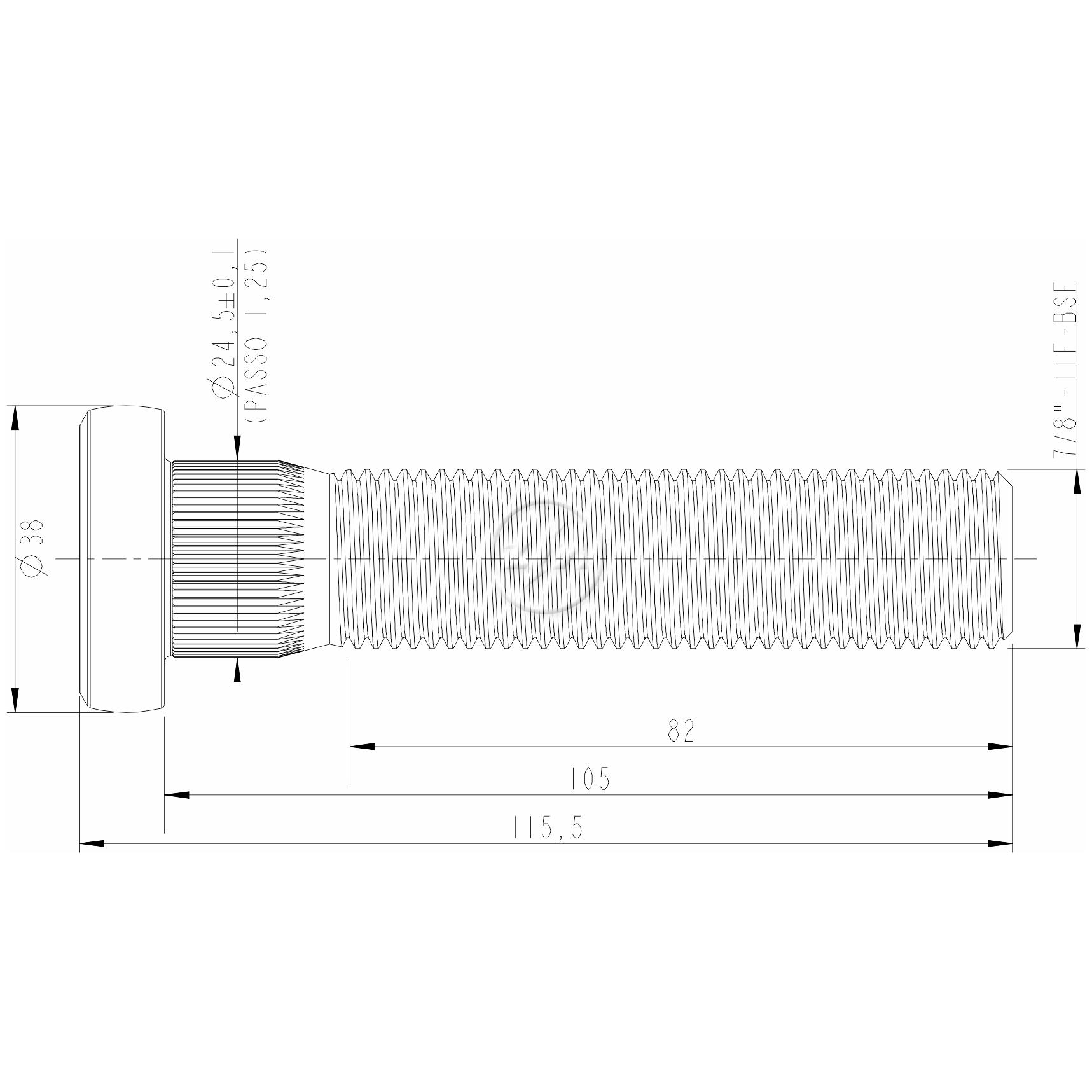Kit 18 Parafuso de Roda 7/8"-11BSF x 105/115,5 - ZM - 3078015