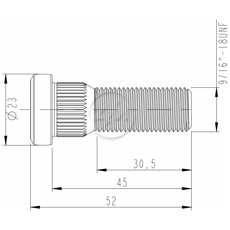 Kit 80 Parafuso de Roda 9/16"-18UNF x 45/53 - ZM - 30.916.42
