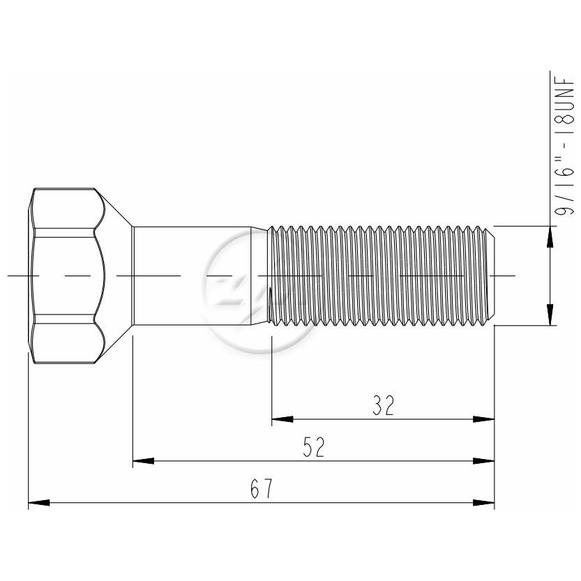 Kit 46 Parafuso Roda 9/16"-18UNF x 52/67 x CH7/8" - ZM - 3091643