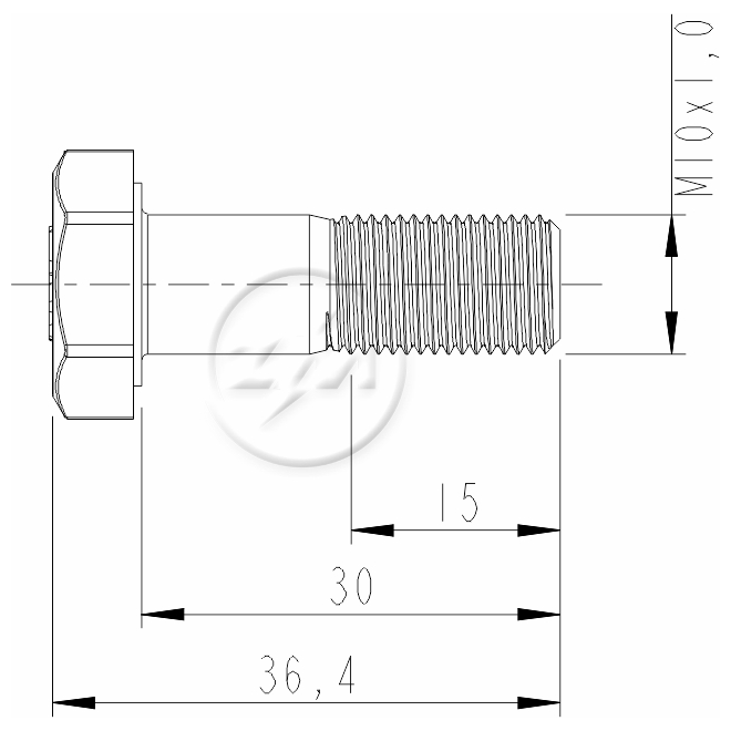 Kit 80 Parafuso do Cardan M10-1,0 X 30 X CH17 - ZM - 3201010
