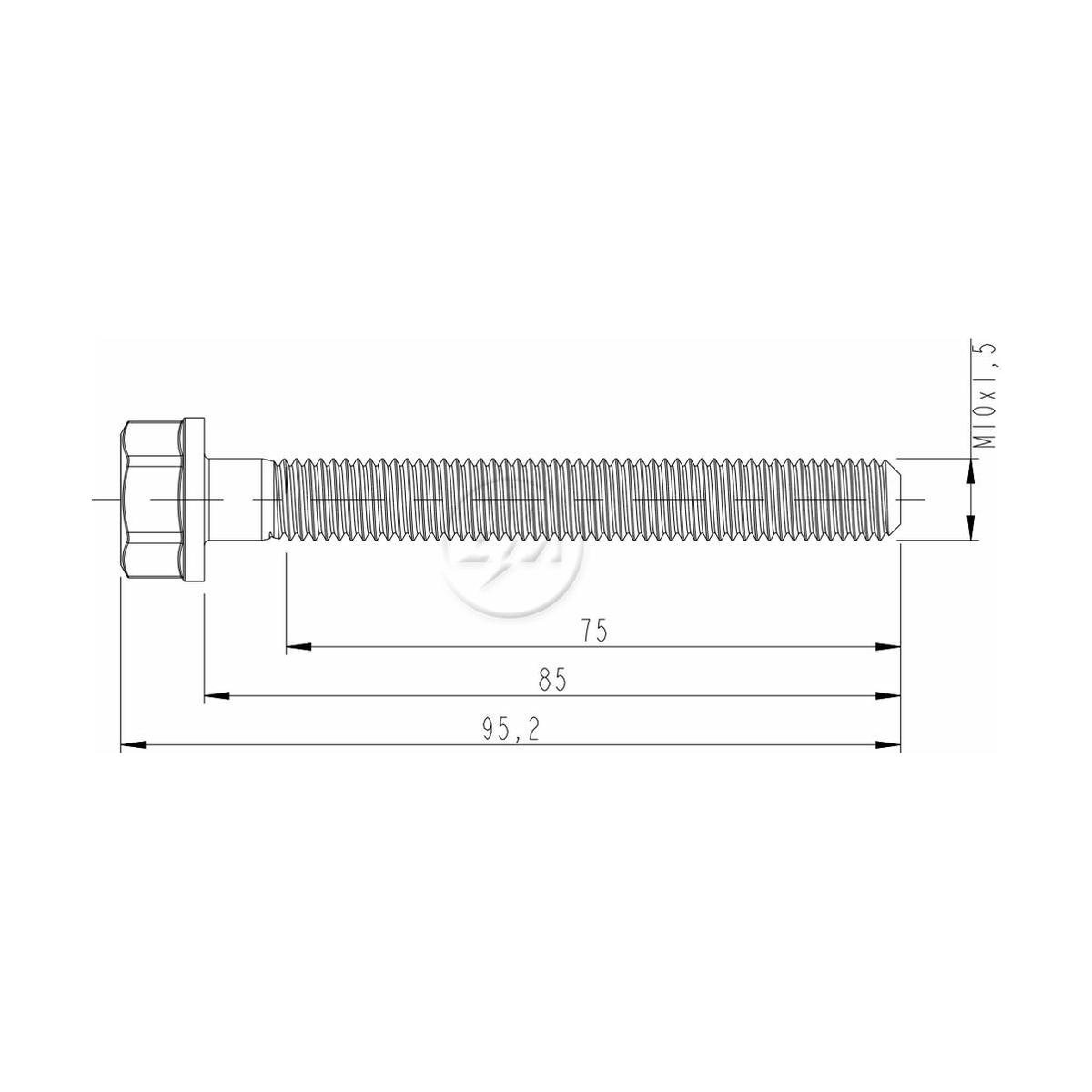 Kit 50 Parafuso Coletor Escape M10-1,5 X 85 X CH17 - ZM - 3201040