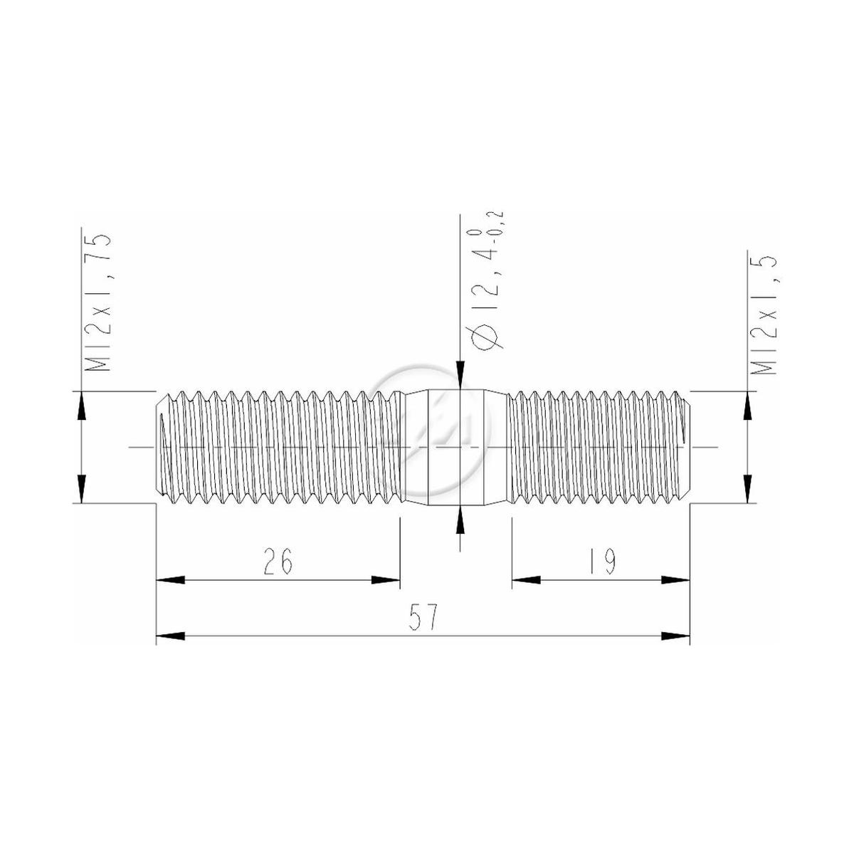 Kit 50 Prisioneiro de Roda M12-1,5 X M12-1,75 X 57 - ZM - 3201280