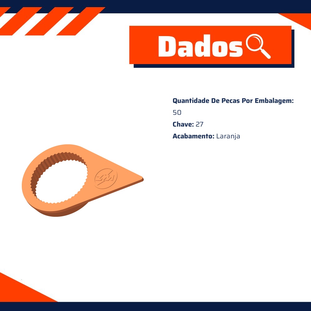 Kit 50 Verificador Visual para Porca Roda Chave 27 - ZM - 3302754