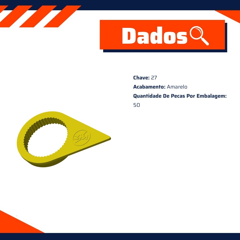Kit 50 Verificador Visual para Porca Roda Chave 27 - ZM - 3302755