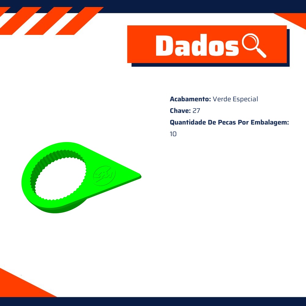 Kit 10 Verificador Visual para Porca Roda Chave 27 - ZM - 3302758