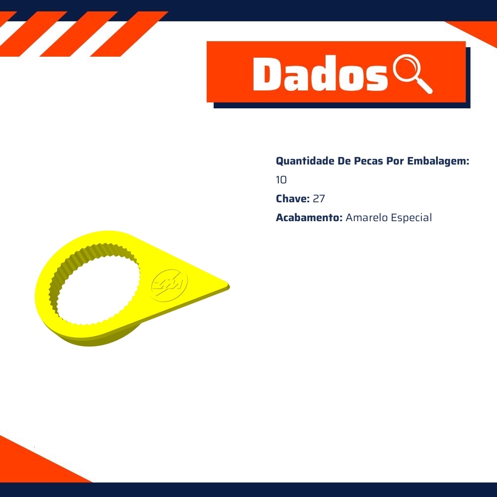 Kit 10 Verificador Visual para Porca Roda Chave 27 - ZM - 3302759