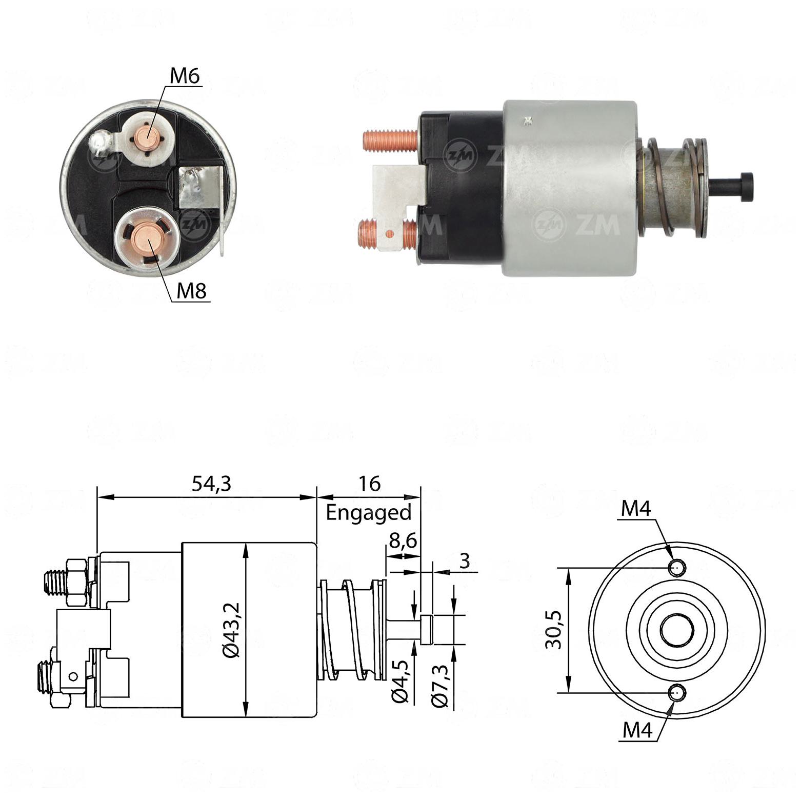 Relê Auxiliar de Partida para KIA RIO - ZM - 3-391