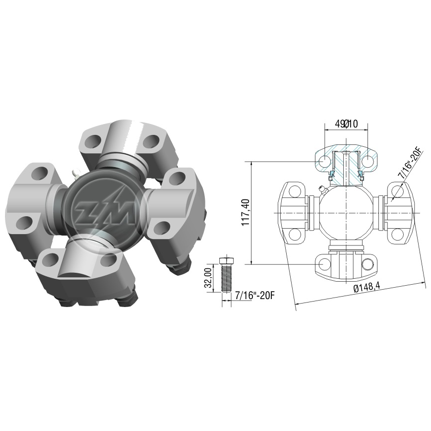 Cruzeta do Cardan - ZM - 35.005.05