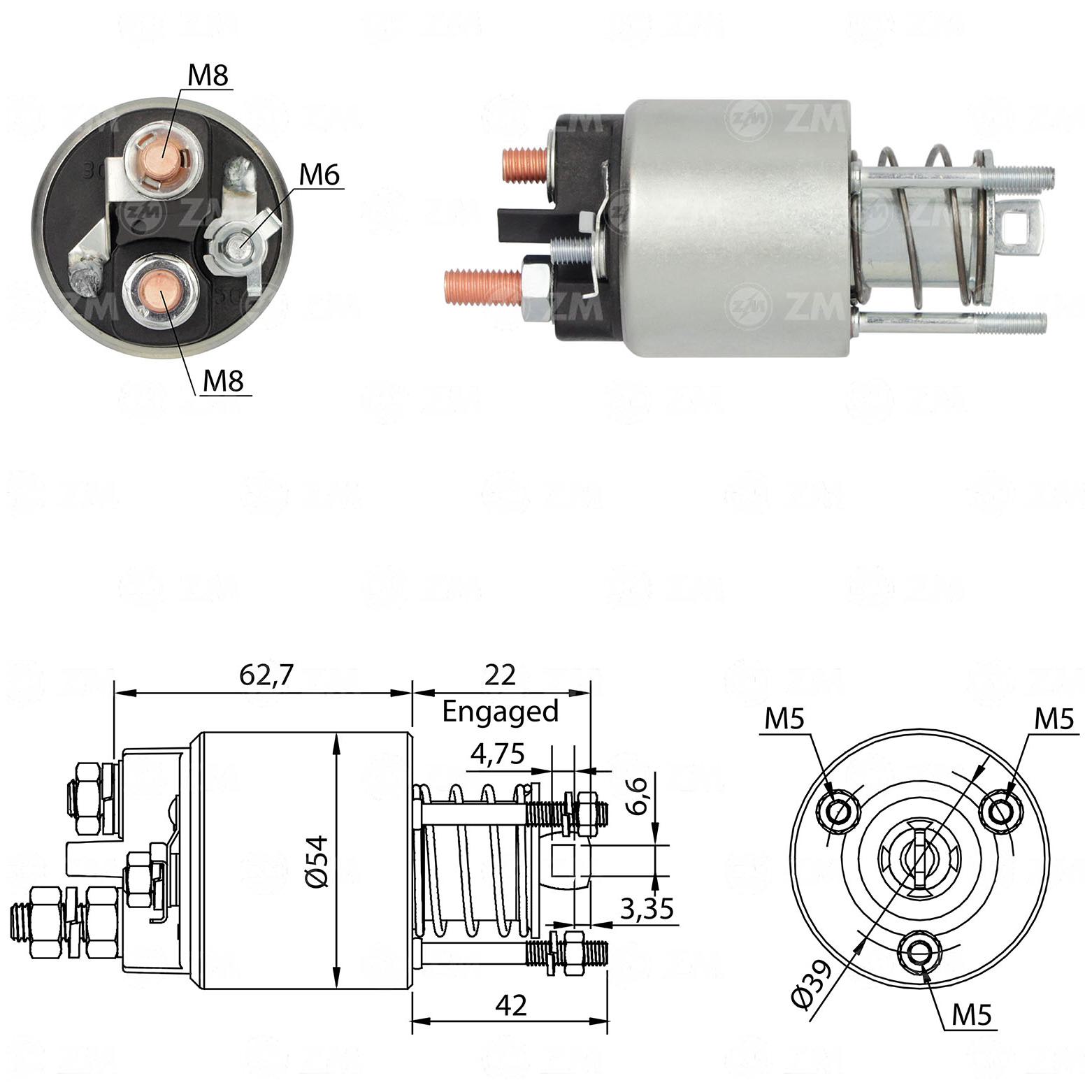 Relê Auxiliar de Partida para Fiat Uno - ZM - 3-595