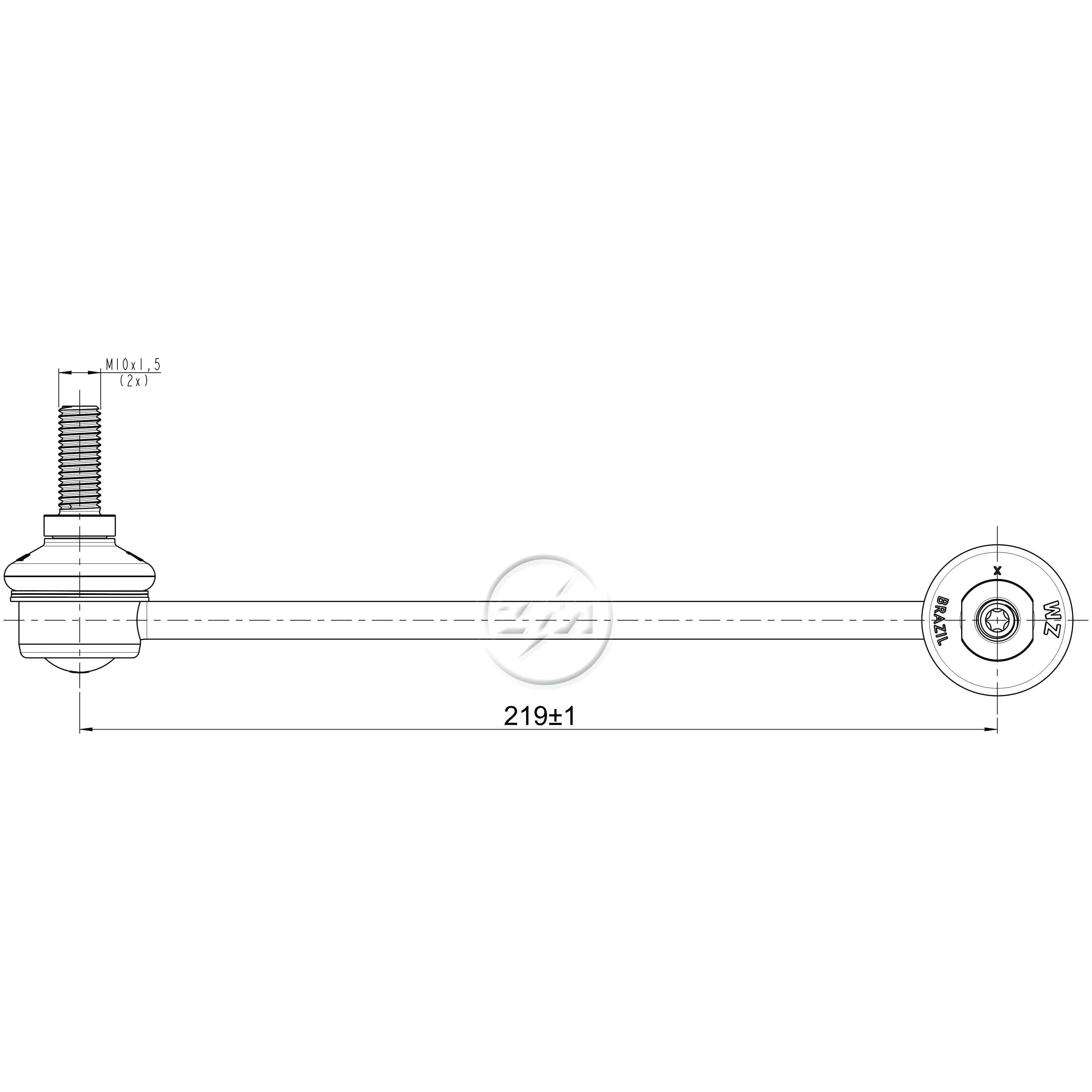 Bieleta da Barra Estabilizadora para Mercedes-Benz A 160 e A 190 - ZM - 370.112.54