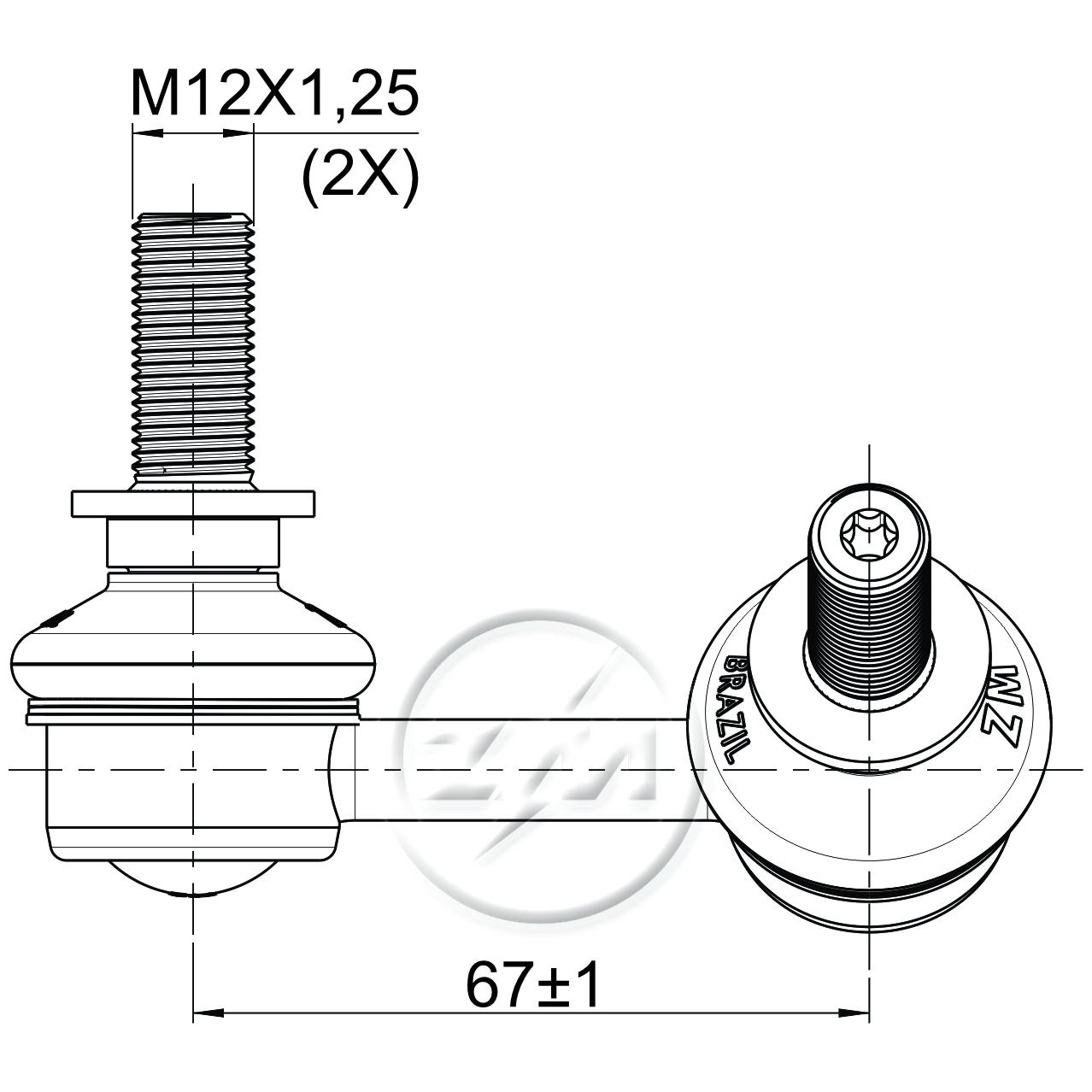 Bieleta da Barra Estabilizadora para Nissan Frontier e Pathfinder - ZM - 370.116.78