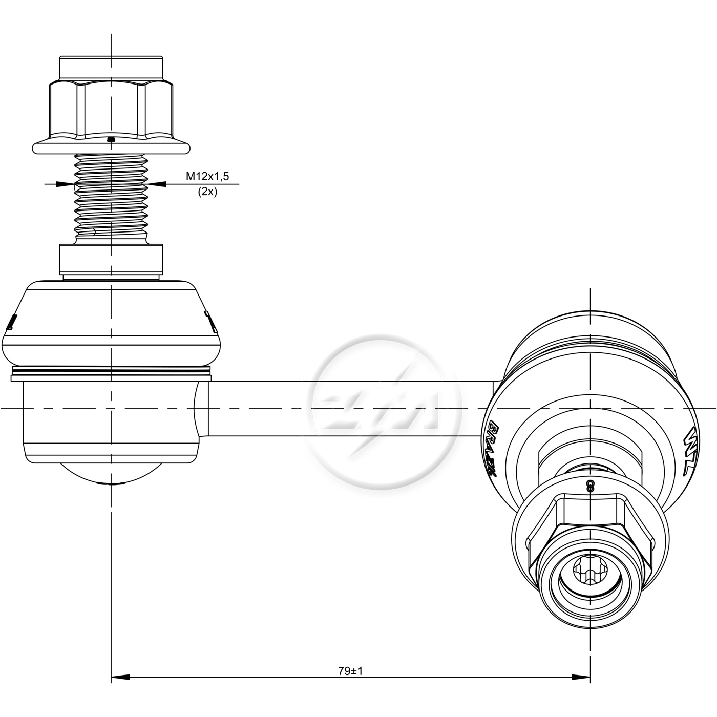 Bieleta da Barra Estabilizadora para Mitsubishi Pajero Full - ZM - 370.117.70