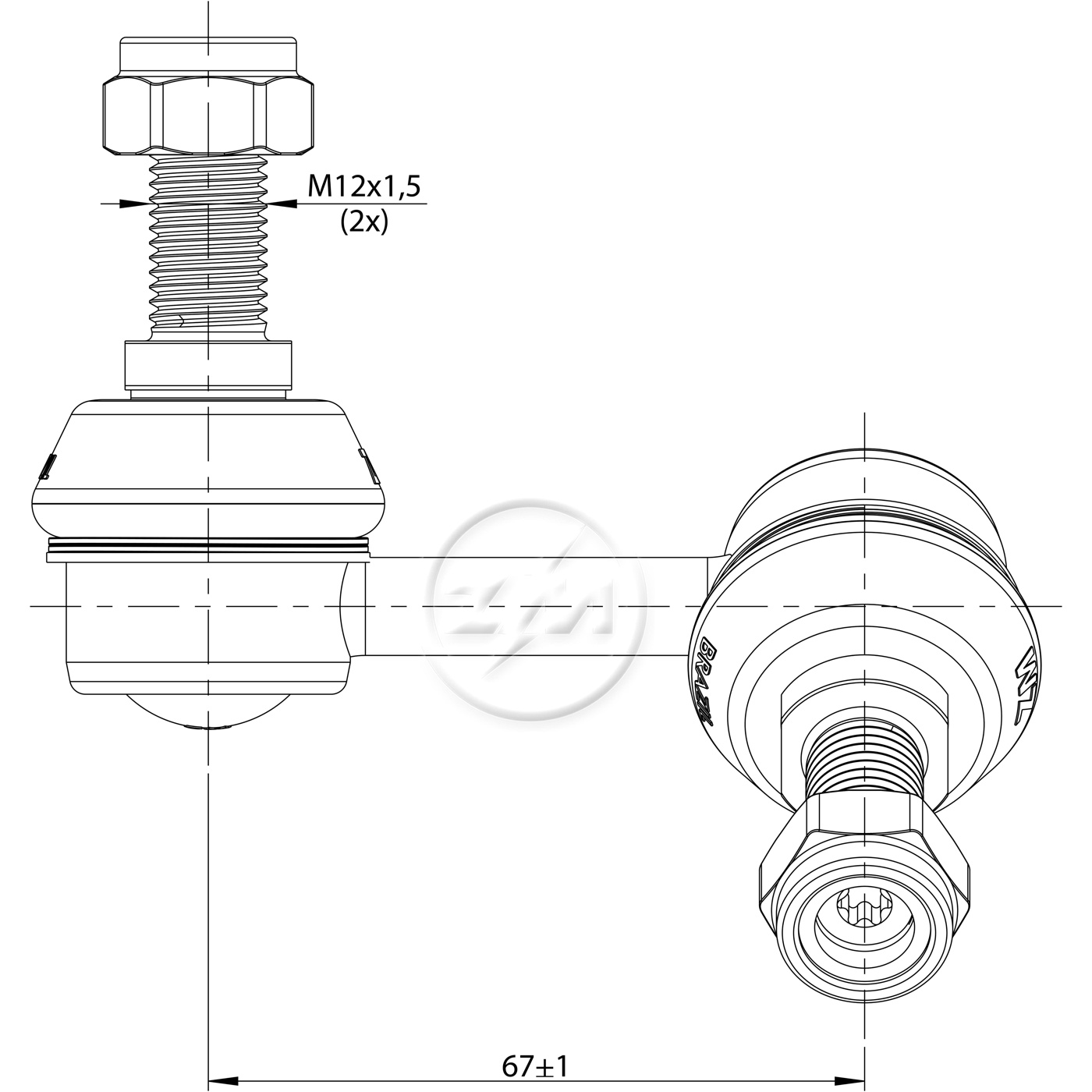 Bieleta da Barra Estabilizadora para Hyundai Terracan - ZM - 370.119.14