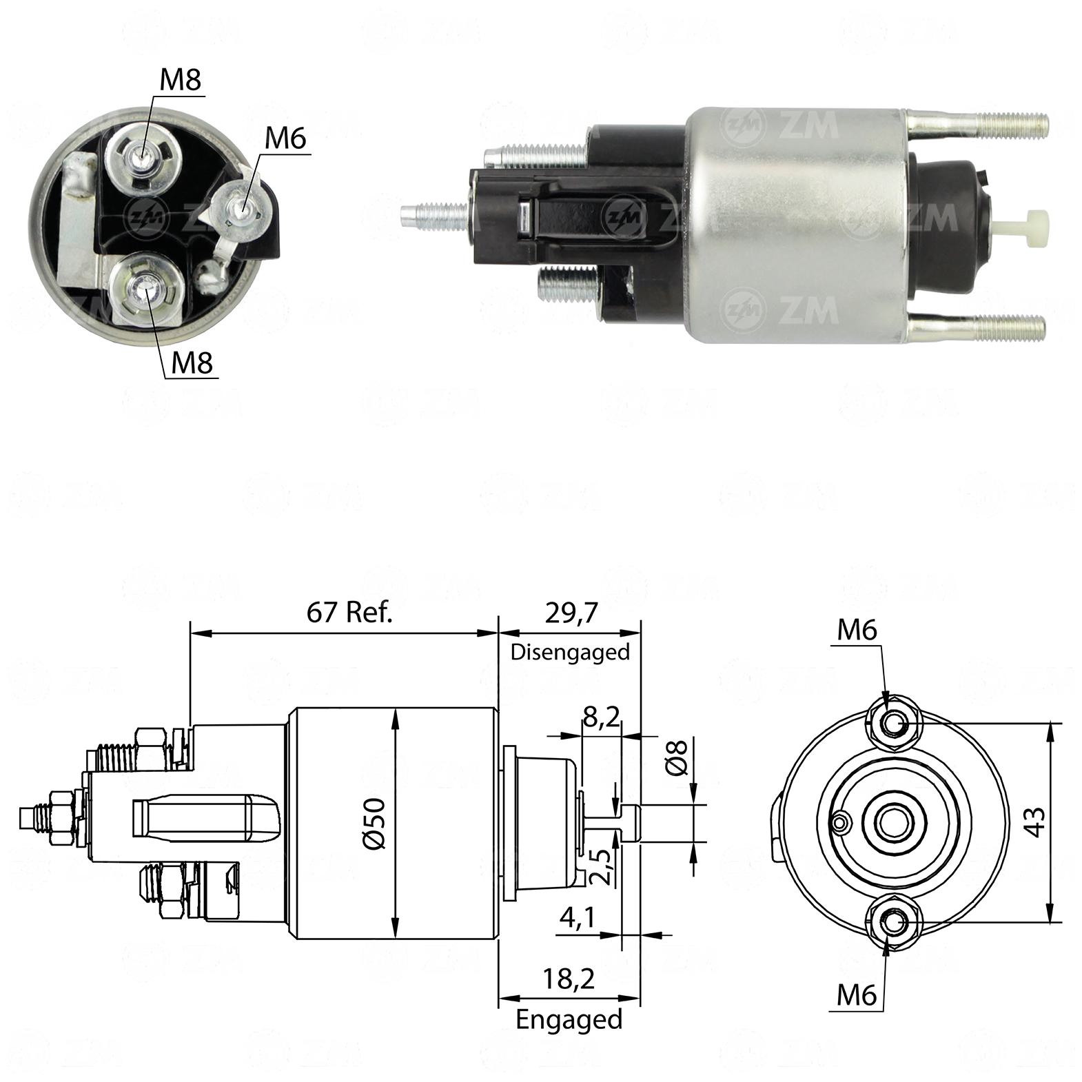 Relê Auxiliar de Partida para Mercedes-Benz C 180 - ZM - 3-708