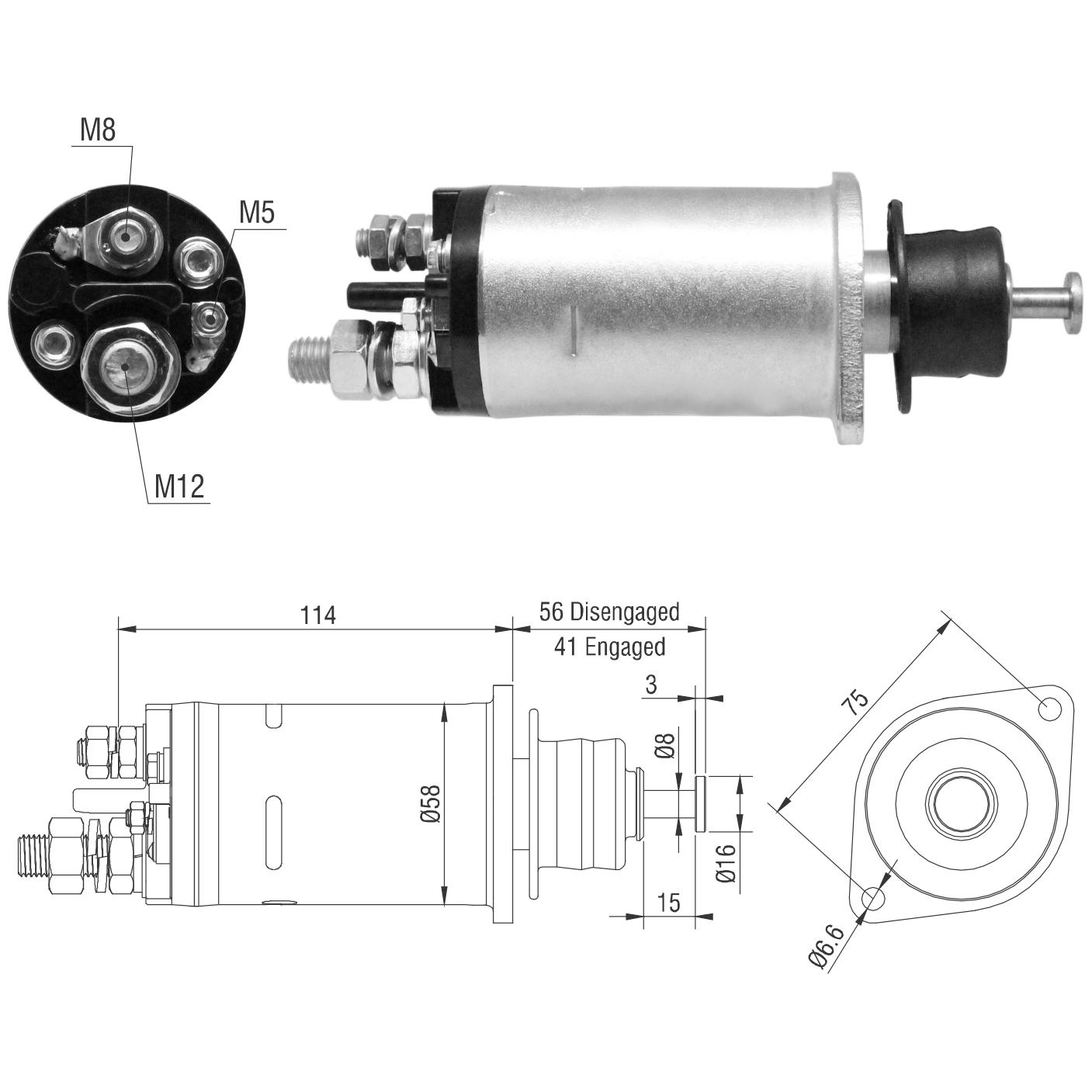 Relê Auxiliar de Partida para International Durastar - ZM - 3-818