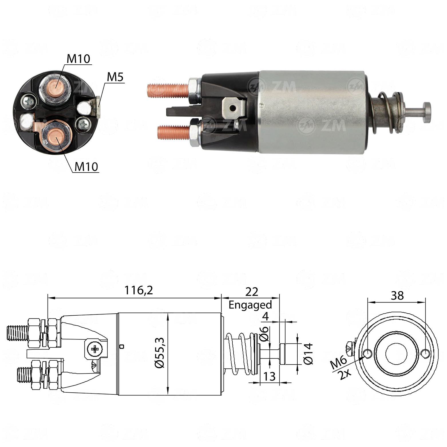 Relê Auxiliar de Partida para Volvo VM17 240 e VM23 240 - ZM - 3-897