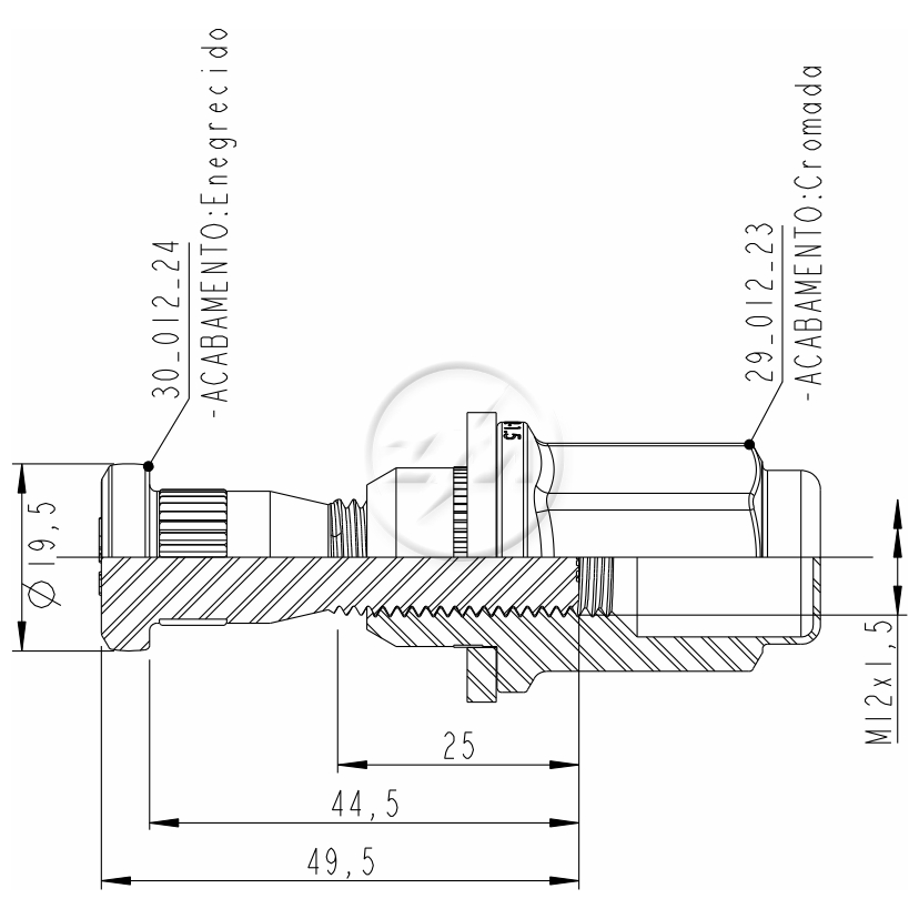 Kit 46 Parafuso Roda M12-1,5x44,5/49,5xCH21 - ZM - 40.012.18
