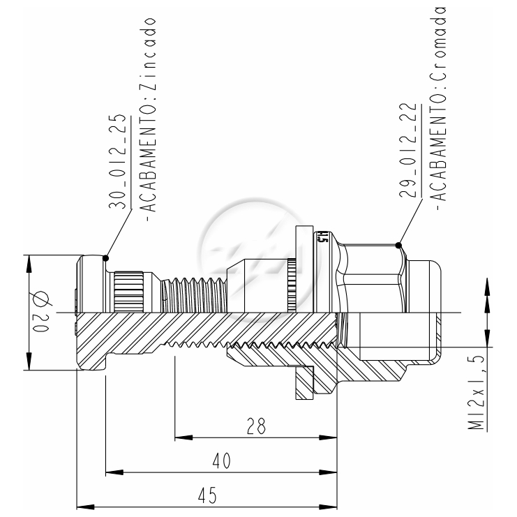 Prisioneiro de Roda com Porca Caixa com 46 Unidades para Toyota Corolla e Fielder - ZM - 40.012.22