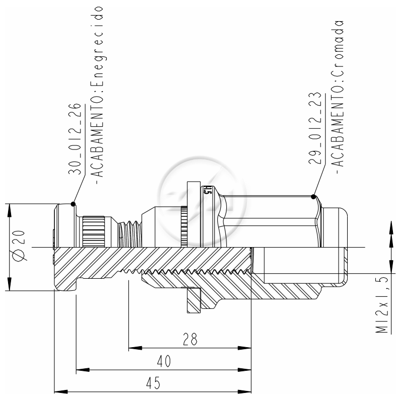 Kit 46 Parafuso Roda M12-1,5x40/45xCH21xH47 - ZM - 40.012.25