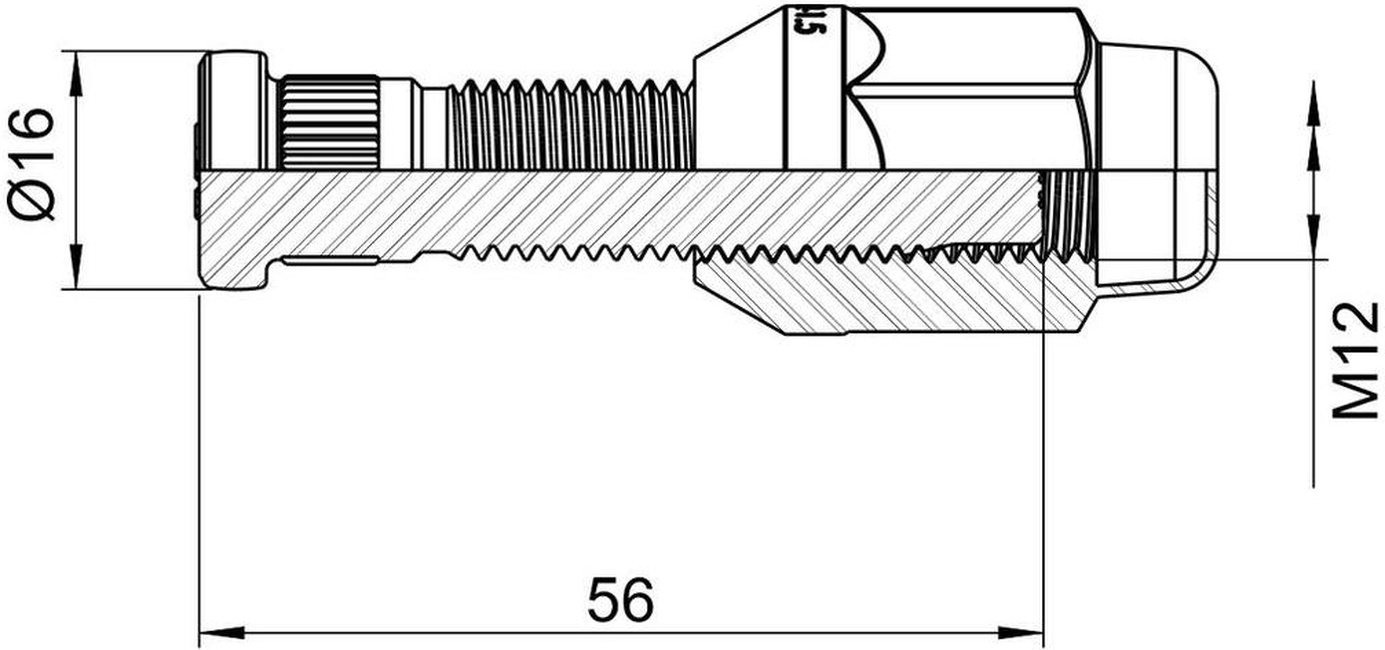 Kit 46 Parafuso Roda M12-1,5x52/56,5xCH19xH35 - ZM - 4001243