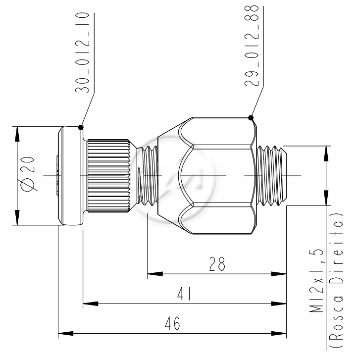 Prisioneiro de Roda com Porca M12-1,5 X 41/46 X Ch21 X H20 Caixa com 80 Unidades para Hyundai H 100 - ZM - 40.012.60