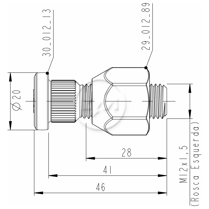 Prisioneiro de Roda com Porca M12-1,5 X 41/46 X Ch21 X H20 Caixa com 80 Unidades para Hyundai H 100 - ZM - 40.012.63