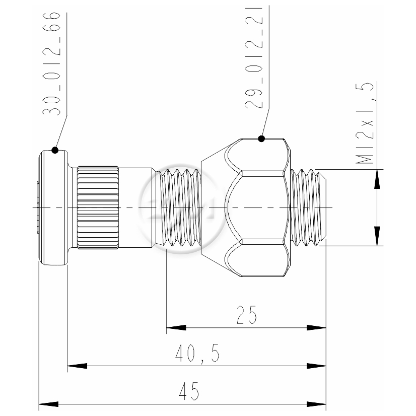 Kit 80 Parafuso Roda M12-1,5x40,5/45xCH19xH14 - ZM - 4001266