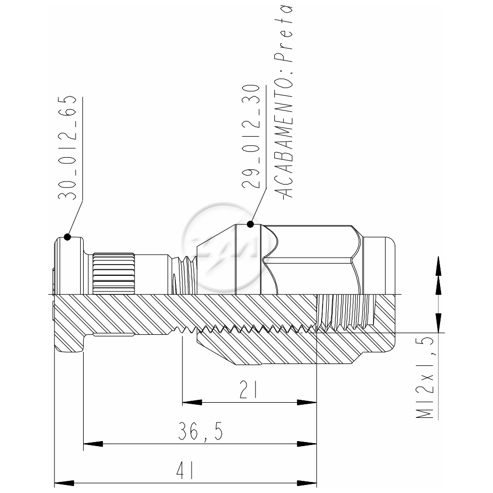 Kit 80 Parafuso Roda M12-1,5x36,5/41xCH19xH31 - ZM - 4001267