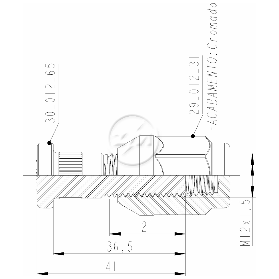 Kit 80 Parafuso Roda M12-1,5x36,5/41xCH19xH31 - ZM - 4001269