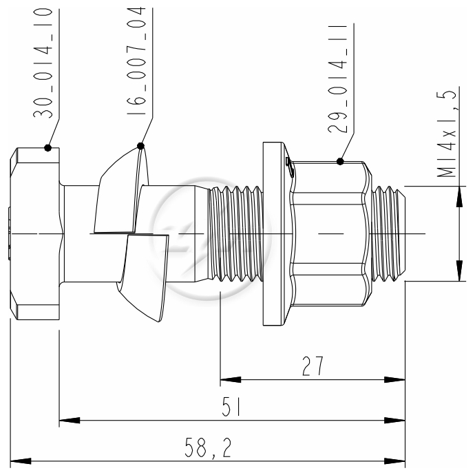 Kit 46 Parafuso Roda M14-1,5x51/58,2xCH19xH16 - ZM - 4001416
