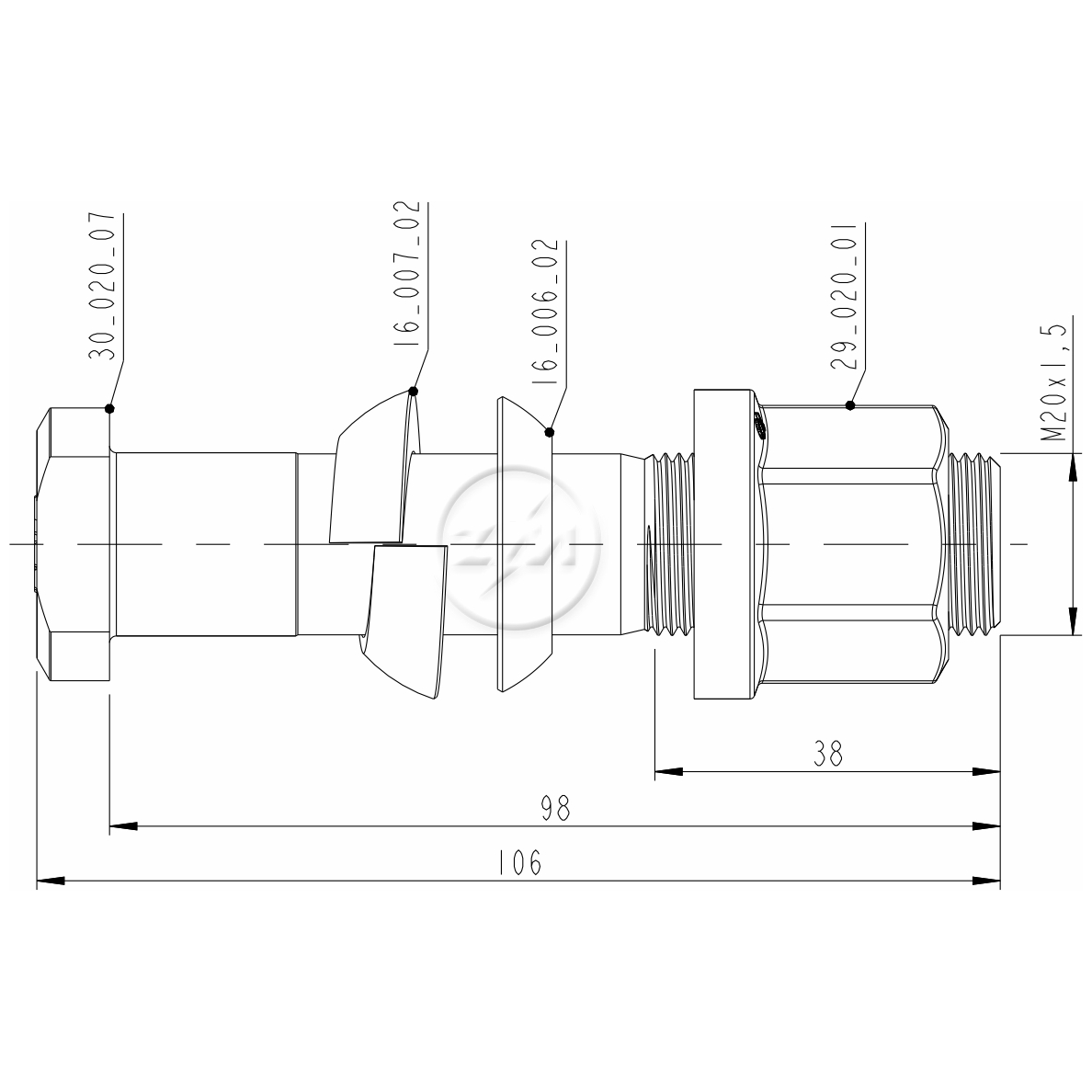 Kit 30 Parafuso Roda M20-1,5x98/106xCH27xH28 - ZM - 4002015