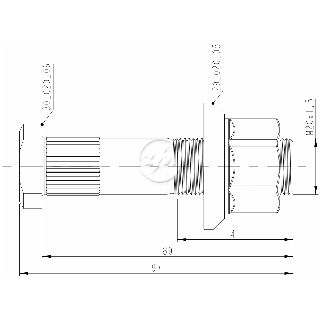 Kit 30 Parafuso Roda M20-1,5x89/97xCH30xH27 - ZM - 40.020.46