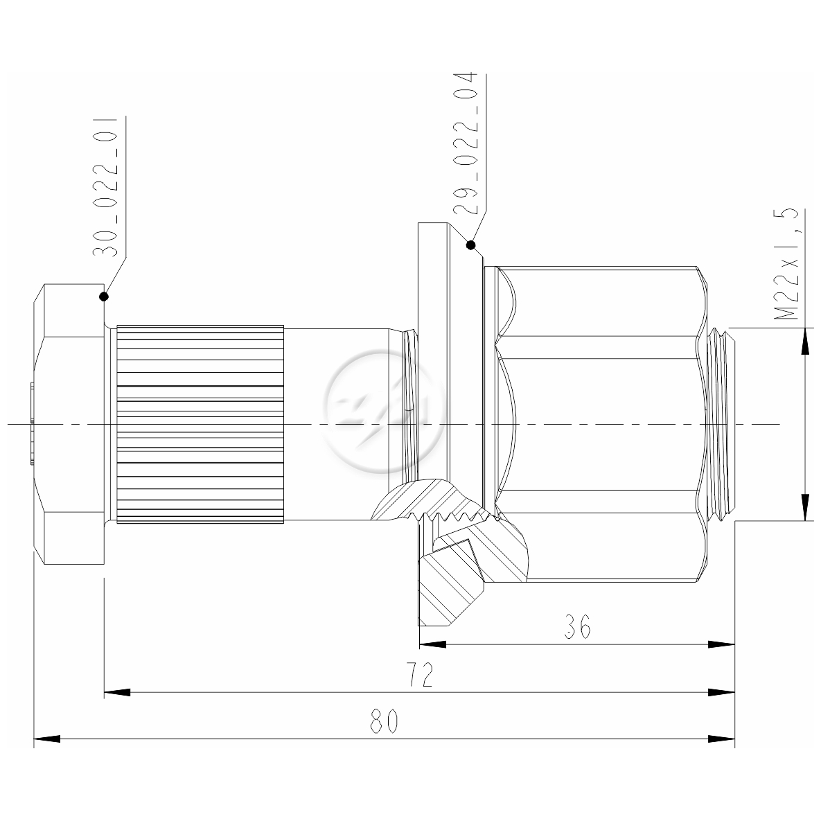 Kit 30 Parafuso Roda M22-1,5x72/80xCH32xH33 - ZM - 40.022.46