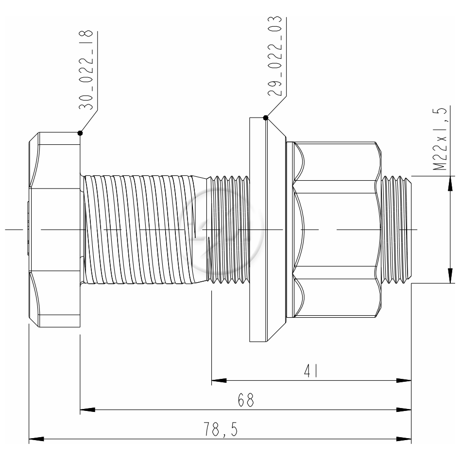 Kit 12 Parafuso Roda M22-1,5x68/78,5xCH32 - ZM - 40.022.48