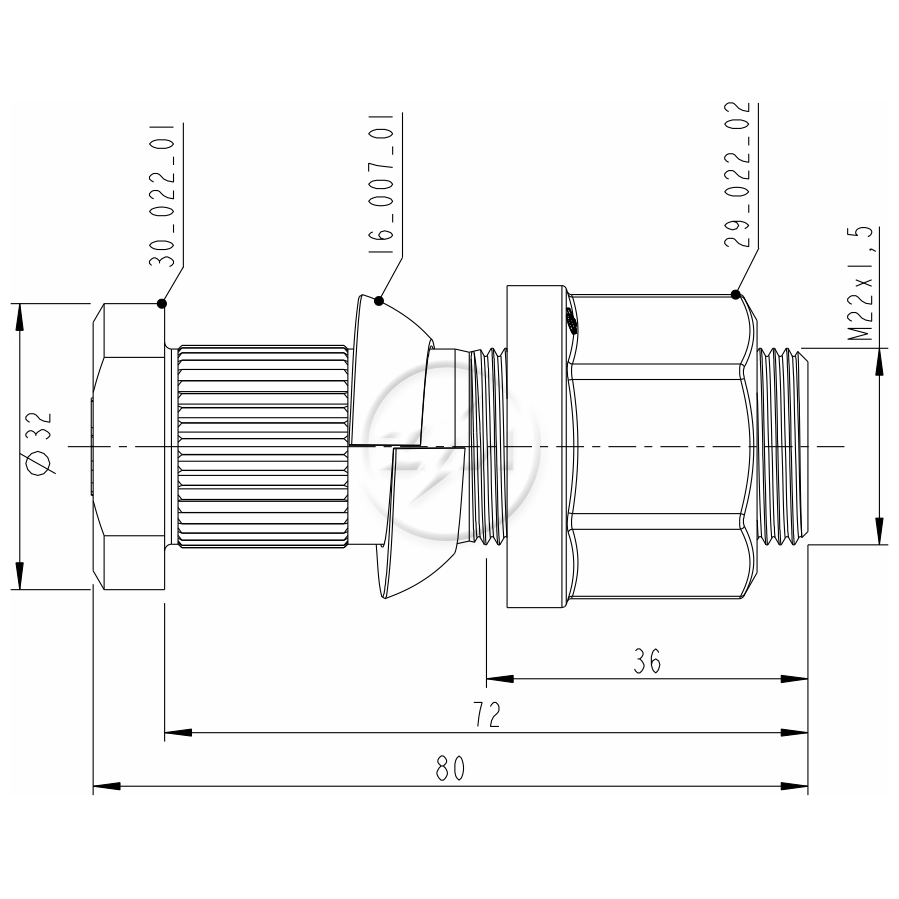 Kit 24 Parafuso Roda M22-1,5x72/80xCH30xH28 - ZM - 40.022.96