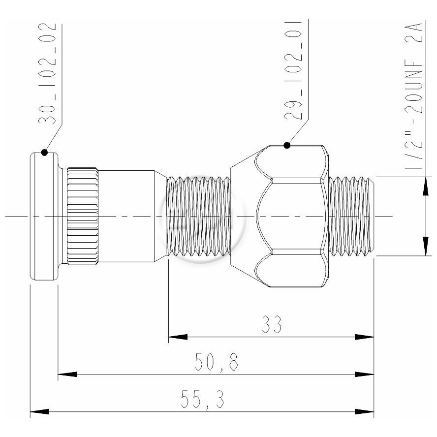 Prisioneiro de Roda com Porca Caixa com 46 Unidades para Ford F-1000 e Ranger - ZM - 40.102.02