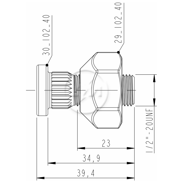 Kit 50 Parafuso Roda 1/2"x34,9/39,4H17 - ZM - 40.102.40