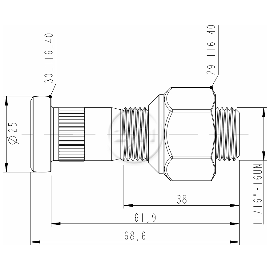 Kit 20 Parafuso Roda 11/16"x61,9/68,6 - ZM - 40.116.40