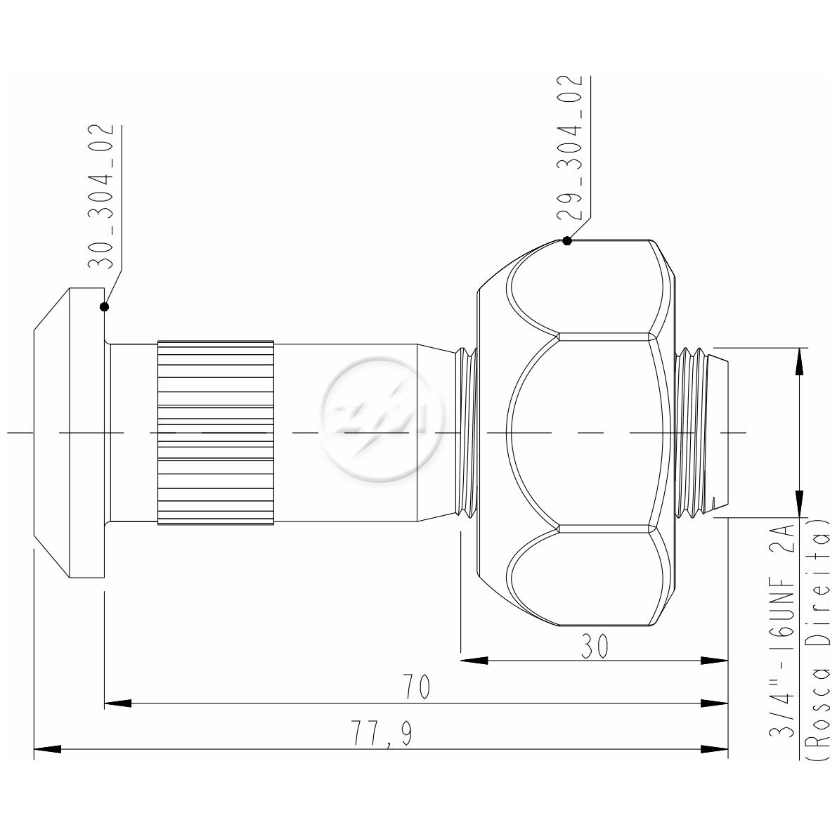 Prisioneiro de Roda com Porca Caixa com 12 Unidades para Volkswagen 13-130 e 14-140 - ZM - 40.304.32
