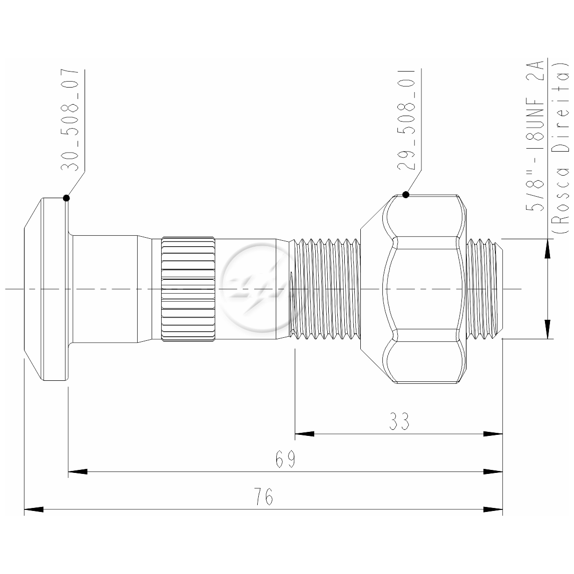 Prisioneiro de Roda com Porca Caixa com 28 Unidades para Ford F-350 e F-4000 - ZM - 40.508.07