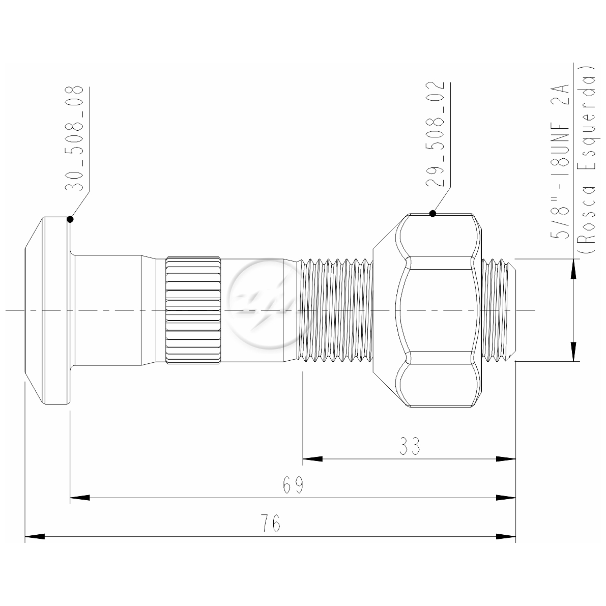 Prisioneiro de Roda com Porca Caixa com 28 Unidades para Ford F-350 e F-4000 - ZM - 40.508.08