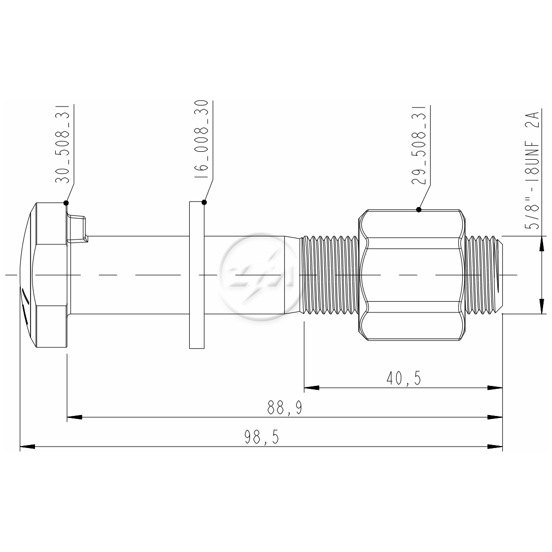 Kit 24 Parafuso Roda 5/8"x88,9/98,5xCH15/16" - ZM - 4050831